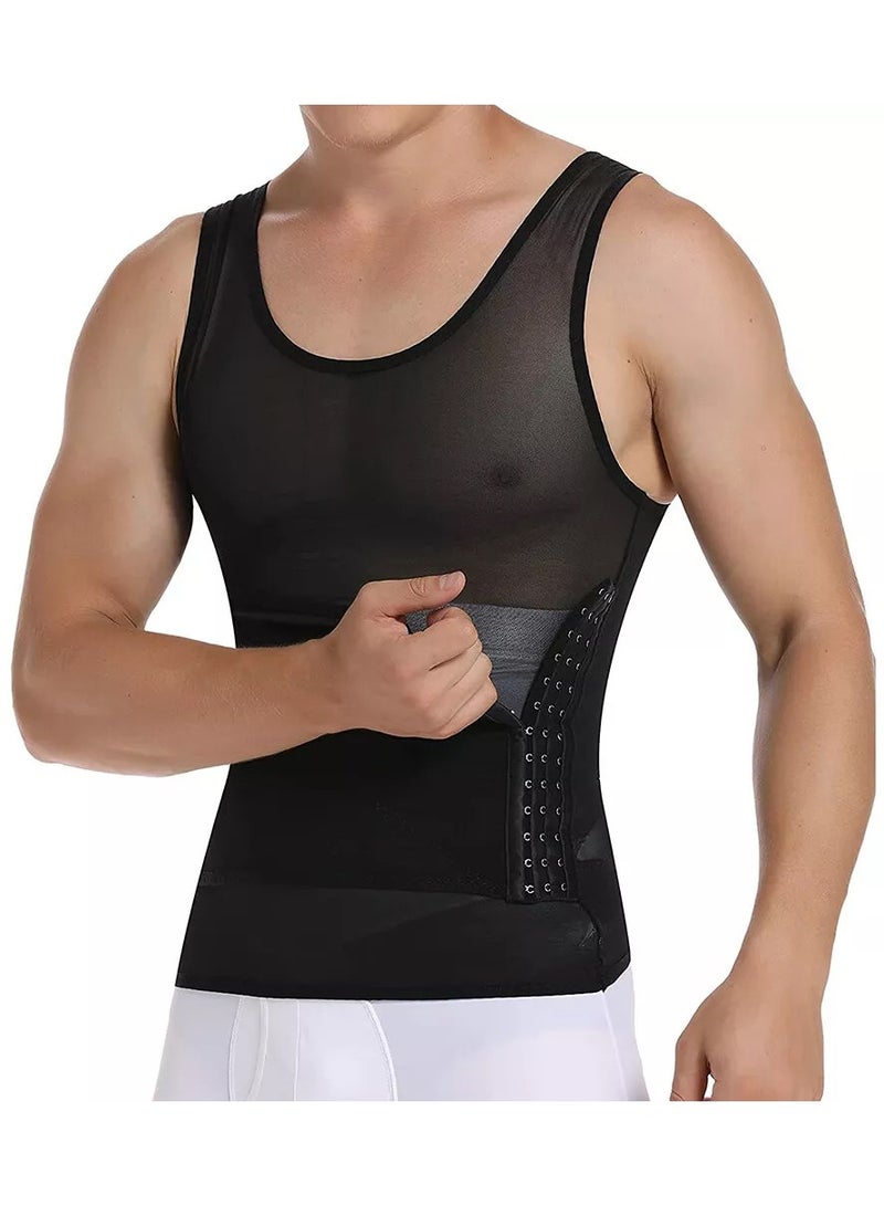 DubaiGallery Men Body Shaper Slimming Tank Top Compression Undershirt Tummy Control Vest Tee  - Image 1
