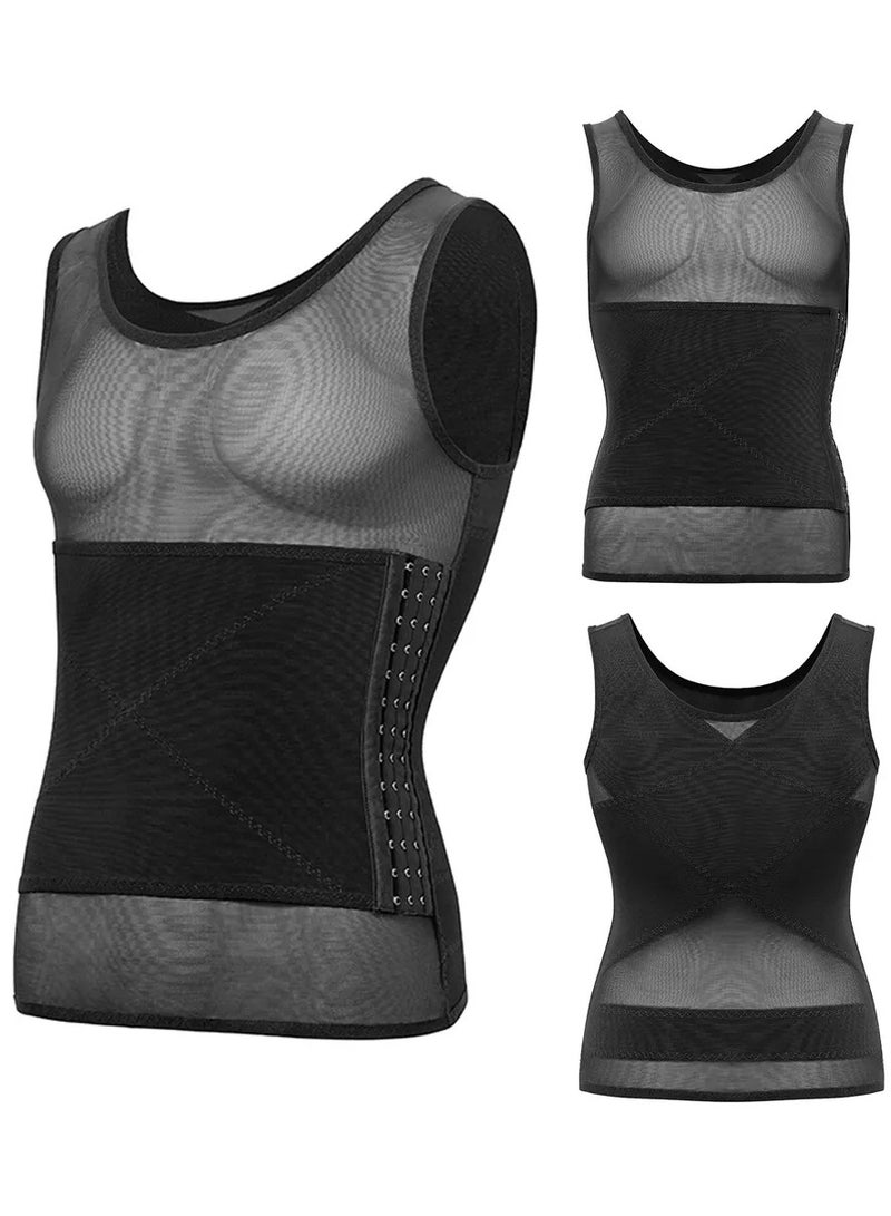 DubaiGallery Men Body Shaper Slimming Tank Top Compression Undershirt Tummy Control Vest Tee  - Image 2