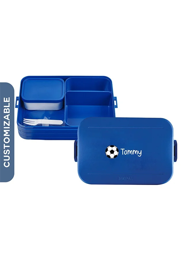 Share the Love Large Bento Football Lunch box Take a Break - Vivid blue