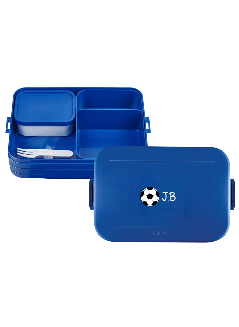 Share the Love Large Bento Football Lunch box Take a Break - Vivid blue