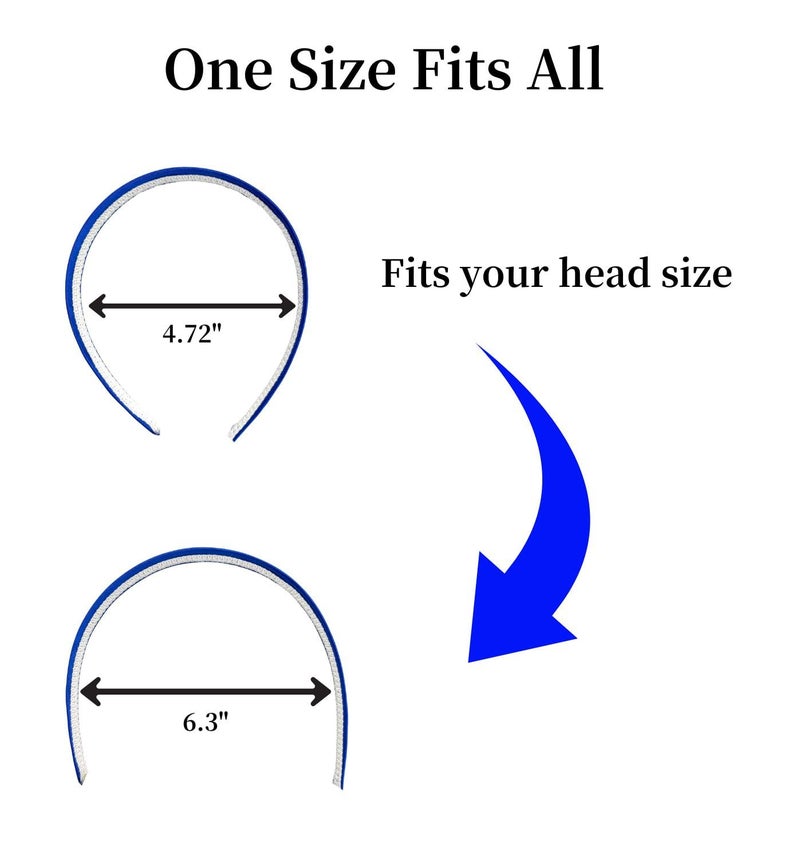 MD Style Headband for Women and Girls - 1 inch Hairband - Hair Accessories, Hard Headbands, Satin Hairbands (Royal Blue, 1 inch) - Image 5