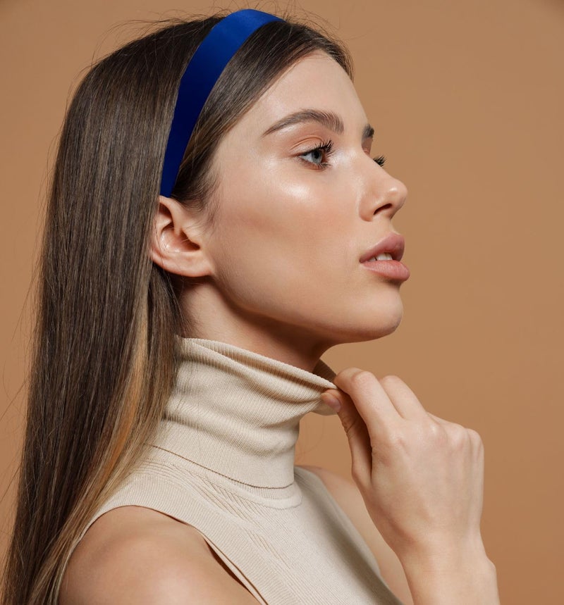 MD Style Headband for Women and Girls - 1 inch Hairband - Hair Accessories, Hard Headbands, Satin Hairbands (Royal Blue, 1 inch) - Image 3