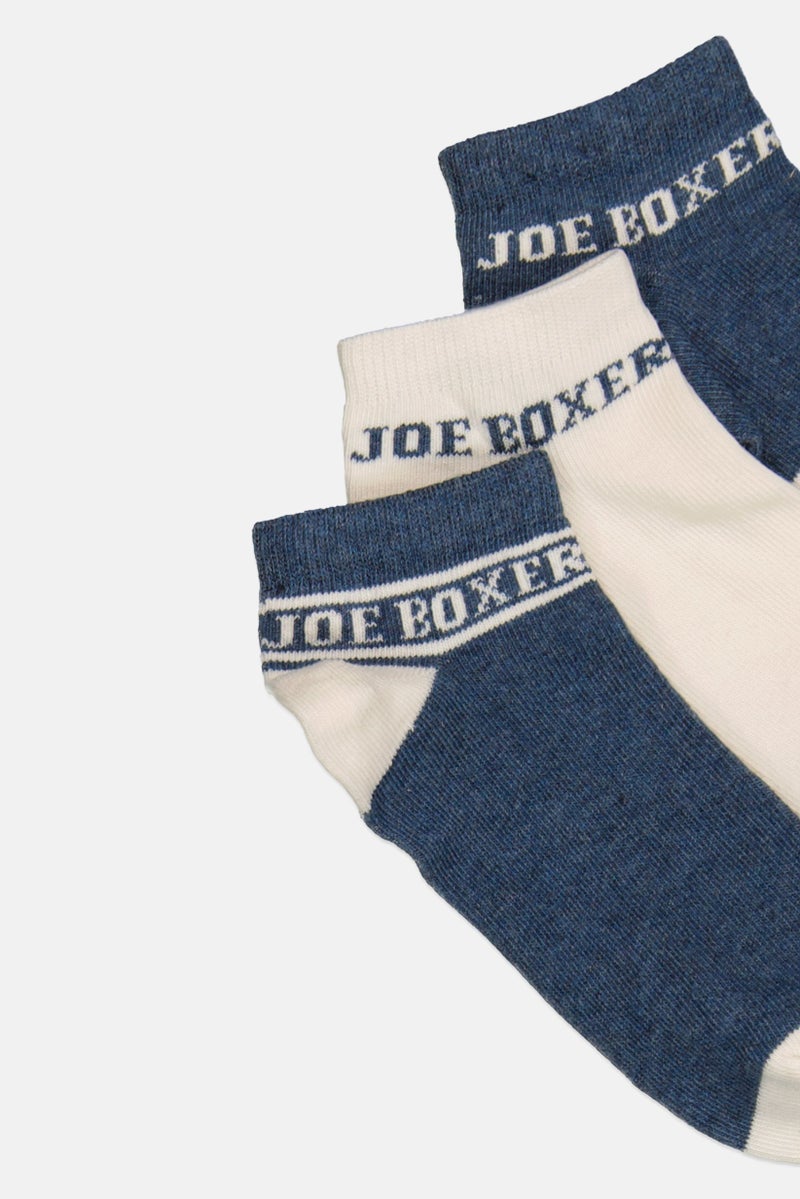 Joe Boxer Kids Boy 5 Pairs Brand Logo Ankle Socks, Multicolor  - Image 2