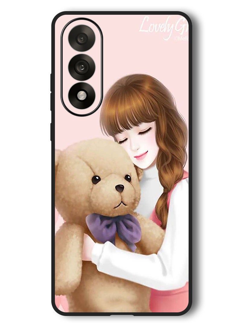 Theodor Case Compatible with OnePlus Nord 5 6.83 Inch Protection Shockproof Bumper Cover Lovely Girl Witih Teddy - Image 1