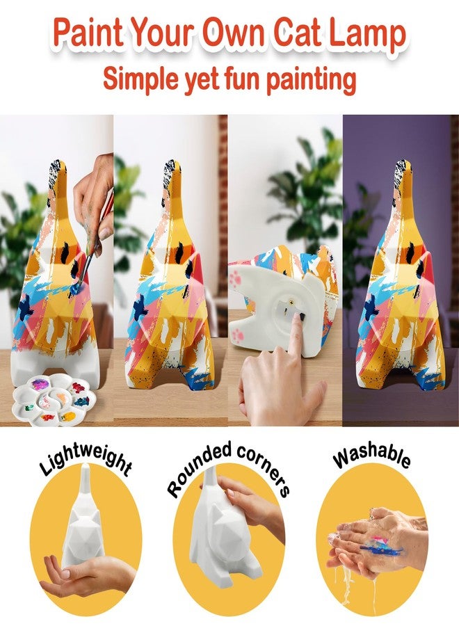 Goody King مجموعة أدوات الرسم والتلوين من جودي كينج، مصباح قطة ليلي يمكنك صنعه بنفسك، أدوات فنية وحرفية للأطفال من عمر 8 إلى 12 سنة، مجموعة تلوين للبنات والأولاد من عمر 4 إلى 8 سنوات فما فوق، لوازم فنية وحرف يدوية على شكل قطة، هدية مثالية لأعياد الميلاد والحفلات - Image 5