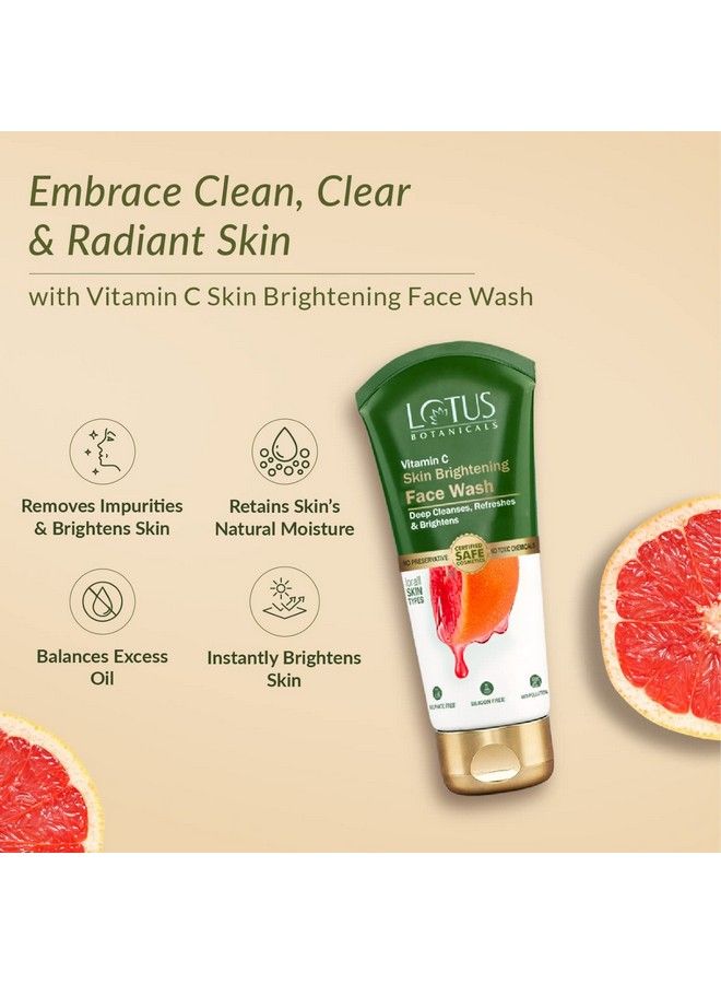 LOTUS BOTANICALS Skin Brightening Face Wash ; Vitamin C ; Sulphate Free Silicon Free & Chemical Free ; Suitable For All Skin Types ; 100Ml  - Image 4