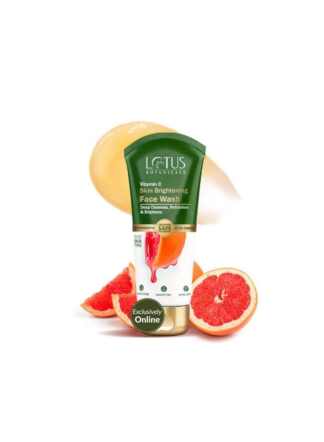 LOTUS BOTANICALS Skin Brightening Face Wash ; Vitamin C ; Sulphate Free Silicon Free & Chemical Free ; Suitable For All Skin Types ; 100Ml  - Image 1