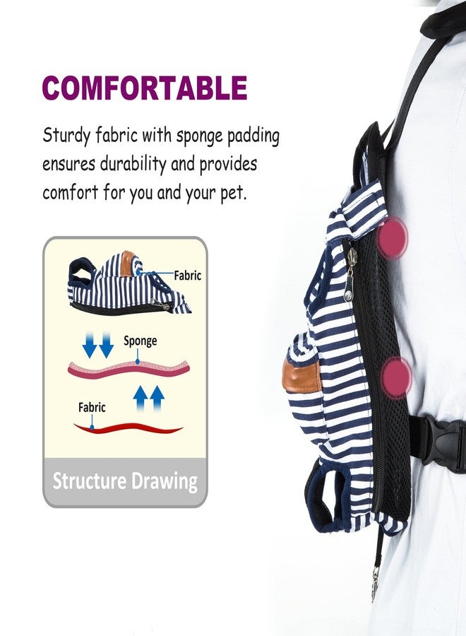 NaFurAhi GEEPET Legs Out Front-Facing Dog Carrier Hands-Free Adjustable Pet Puppy Cat Backpack Carrier for Walking Hiking Bike and Motorcycle (Medium, Stripe) - Image 2