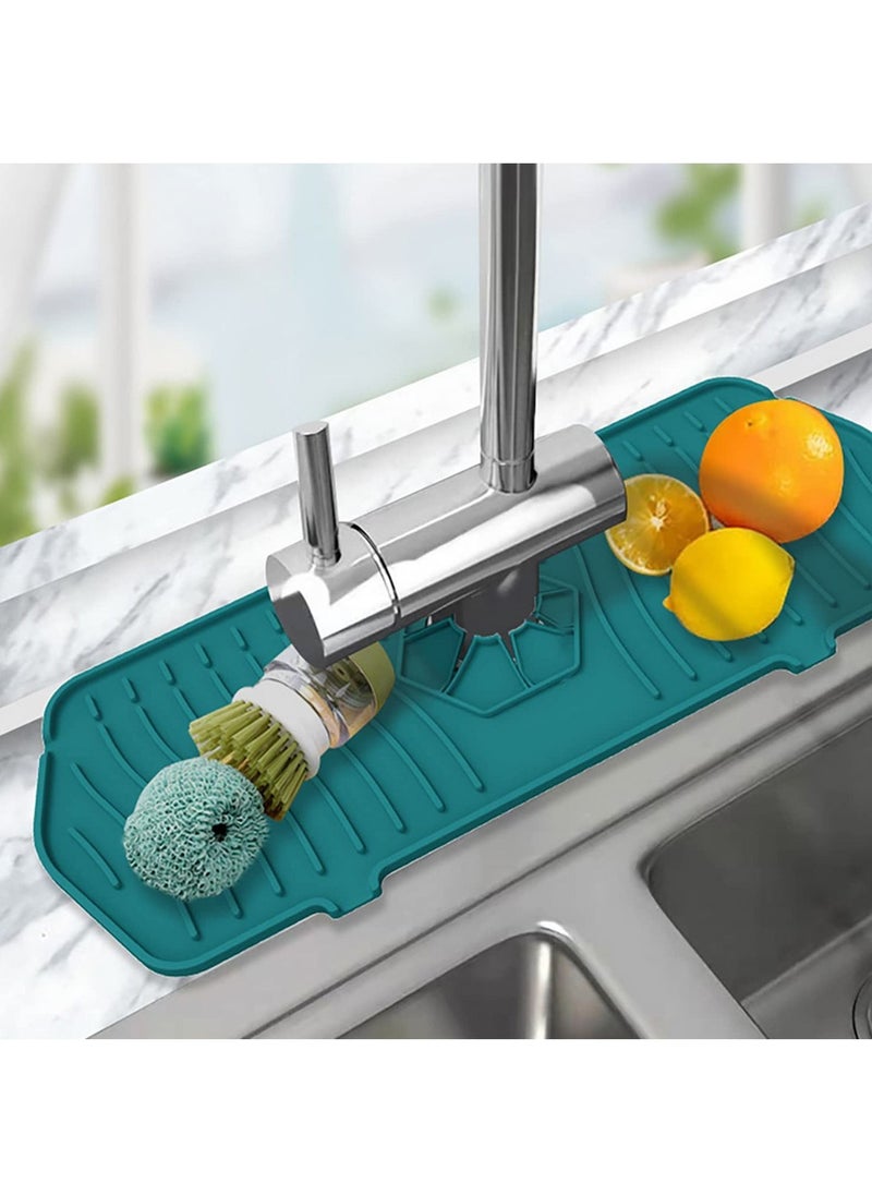 YQbest Silicone Faucet Mat Splash Catcher Sink Protector Accessory Folding Drip for Kitchen Bathroom - Water Countertop  - Image 1