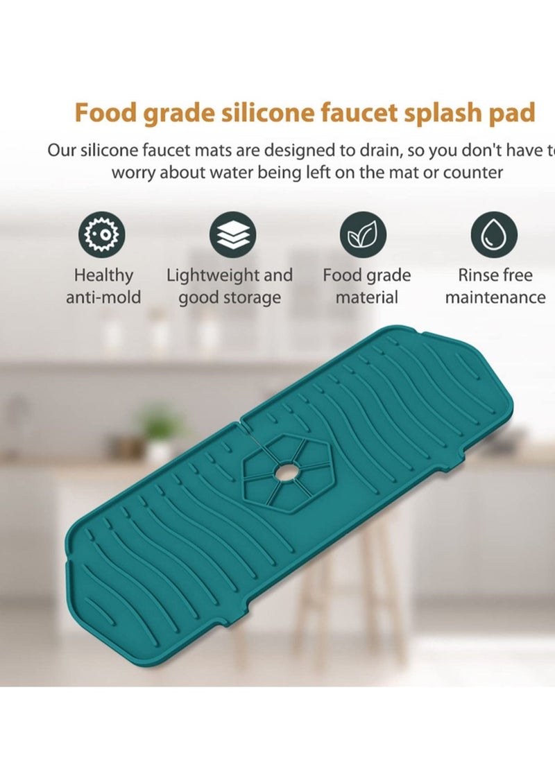 YQbest Silicone Faucet Mat Splash Catcher Sink Protector Accessory Folding Drip for Kitchen Bathroom - Water Countertop  - Image 3