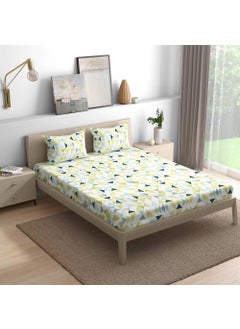 Wakefit Wakefit Bedsheet for Queen Size, Bedsheet Queen Size Bed Cotton, Fitted Bedsheets Queen Size Cotton, 144 TC 100% Cotton with 2 Pillow Covers (Elastic Fitted Sheet 78x60 : Maze), Maze-multicolor  - Image 2