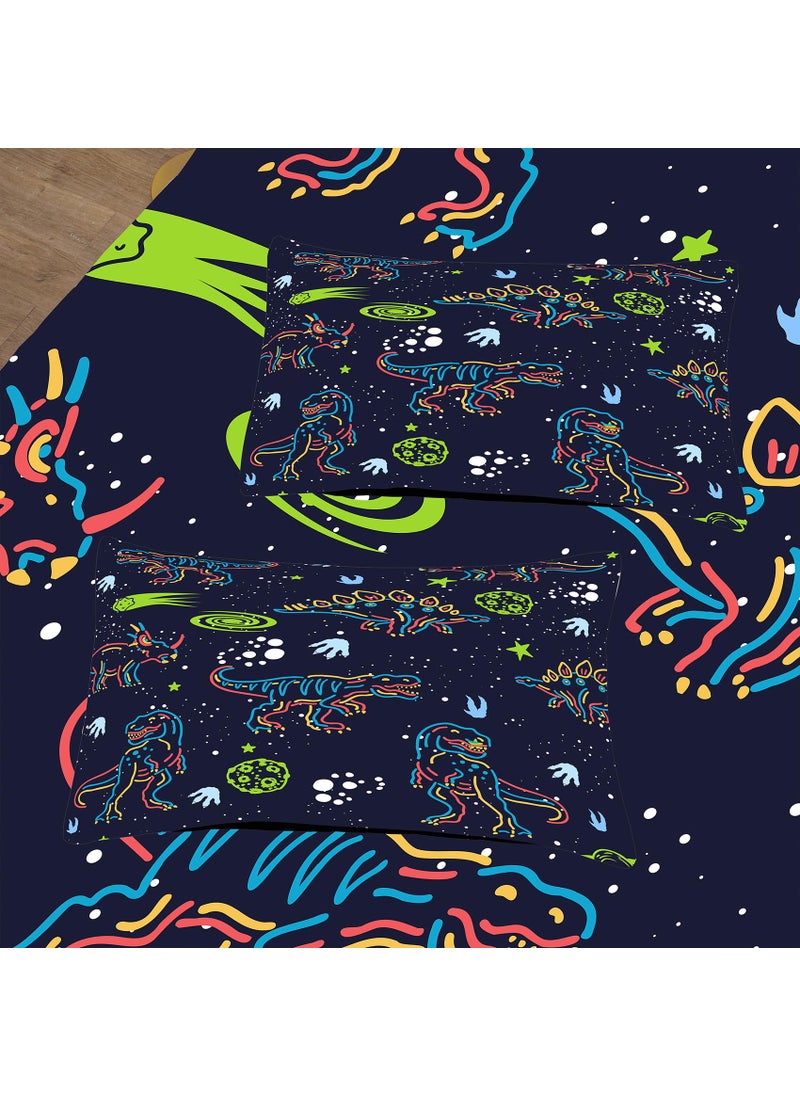 NINENINE NINENINE Dinosaur Comforter Sets for Boys Kids Dinosaur Bedding Set Twin Size Bedding Sets for Boys Kids Dark Blue Comforter Set with 1 Comforter 1 Pillowcase  - Image 5