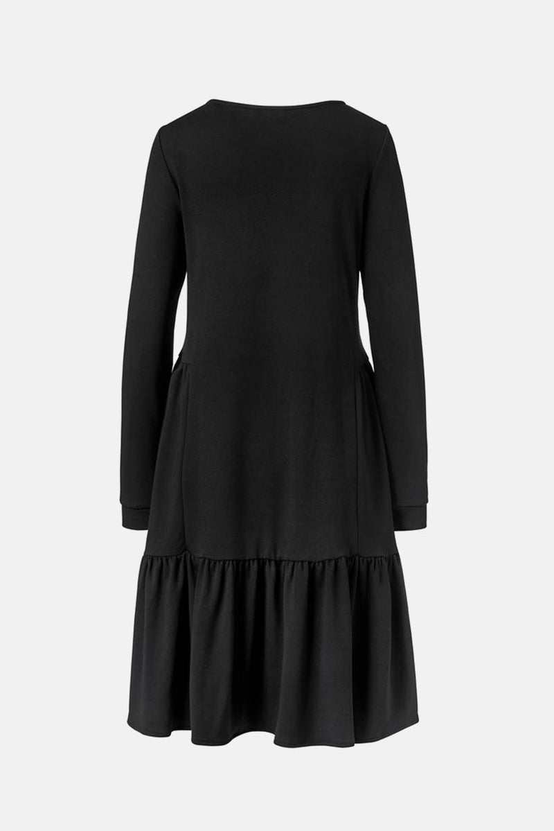 Tchibo Women Plain Sweatshirt Dress, Black - Image 2