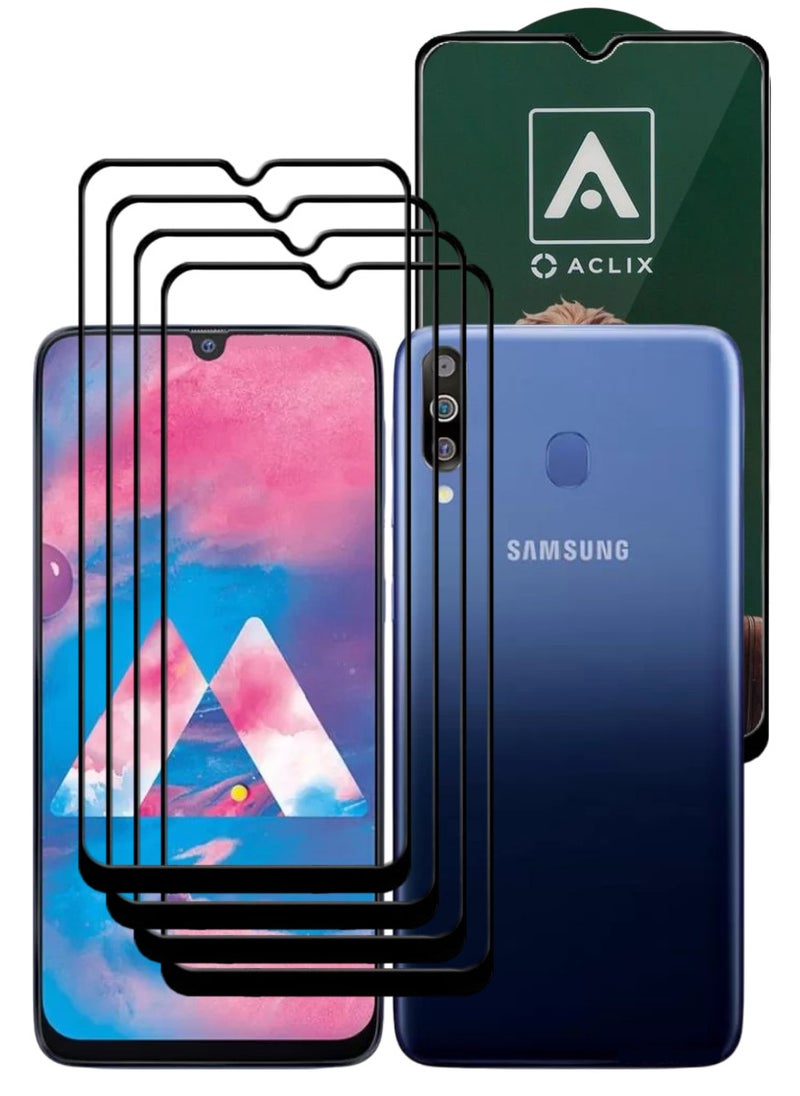 ACLIX 4 Pieces Antistatic ESD Dustproof Premium Quality High Definition Tempered Glass Screen Protector Designed For Samsung Galaxy M30 - Image 1