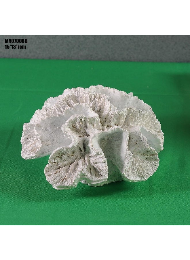 YINZUO YINZUO Coral Fat Resin Ornaments with Shells Coastal Home Decoration Figurines Beach-Inspired Coral Shell Decor for Living Room, Bathroom, and Office (White)  - Image 5