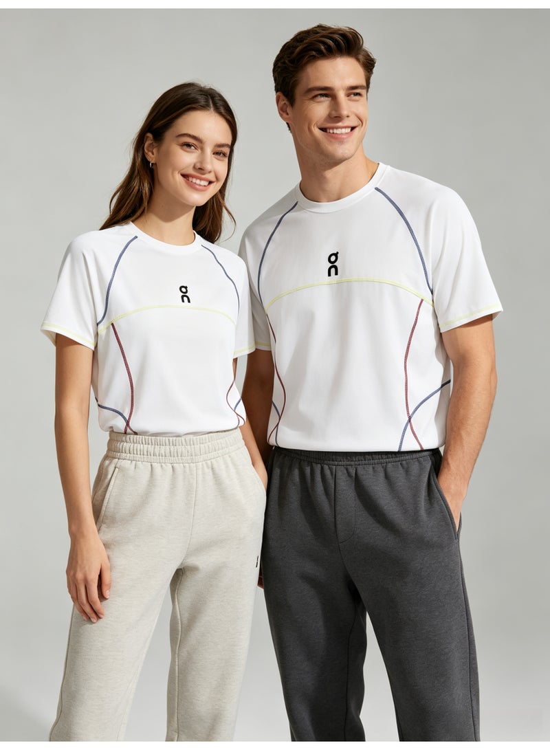 اون راننج On Running Unisex Color Stitch Line Short Sleeve T-Shirt, Breathable Quick Dry Crew Neck Sports Tee with Minimal Logo Embroidery for Couple - Image 2