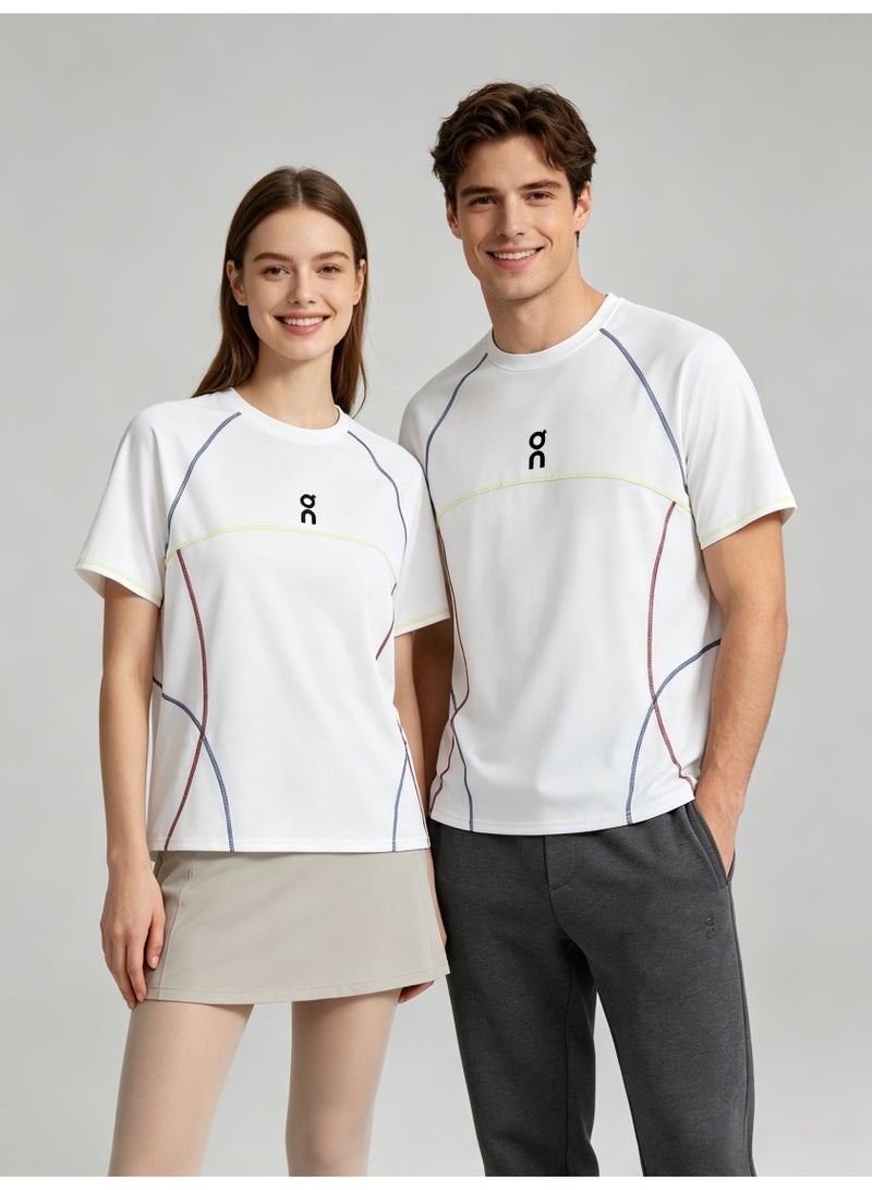 اون راننج On Running Unisex Color Stitch Line Short Sleeve T-Shirt, Breathable Quick Dry Crew Neck Sports Tee with Minimal Logo Embroidery for Couple - Image 5
