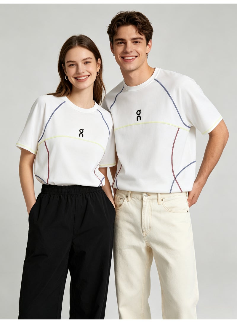 اون راننج On Running Unisex Color Stitch Line Short Sleeve T-Shirt, Breathable Quick Dry Crew Neck Sports Tee with Minimal Logo Embroidery for Couple - Image 4