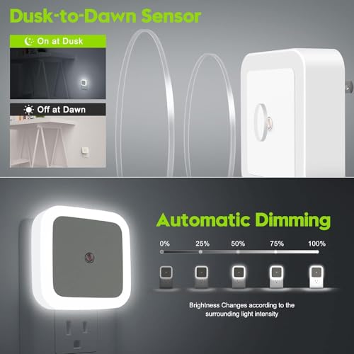 Desidiya Light Lamp Pack of 2 Sensor Light for Bedroom Bed Side Home|Smart Automatic Onoff Dim Led Lights Energy Saving 0.5W Lamp Stairs Kitchen Bathroom - Polycarbonate, White - Image 5