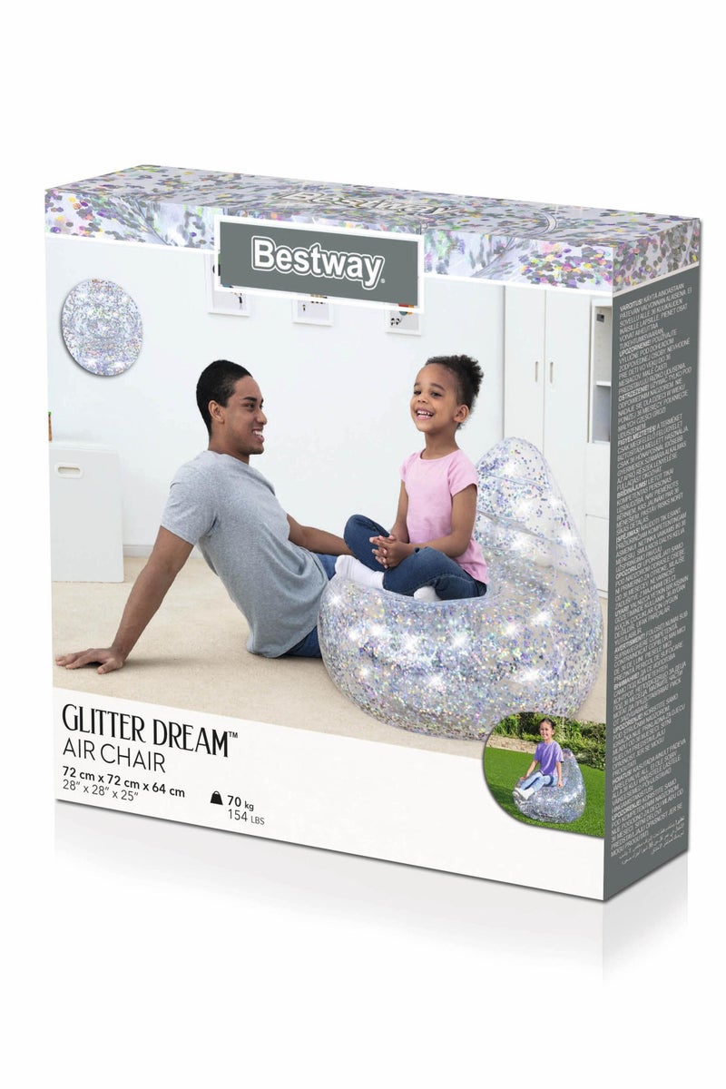 Bestway Bestway Glitter Dream Air Chair 72x72x64cm | Kids chair | Kiddie Lounge | Inflatable Chair for Indoor & Outdoor  - Image 1