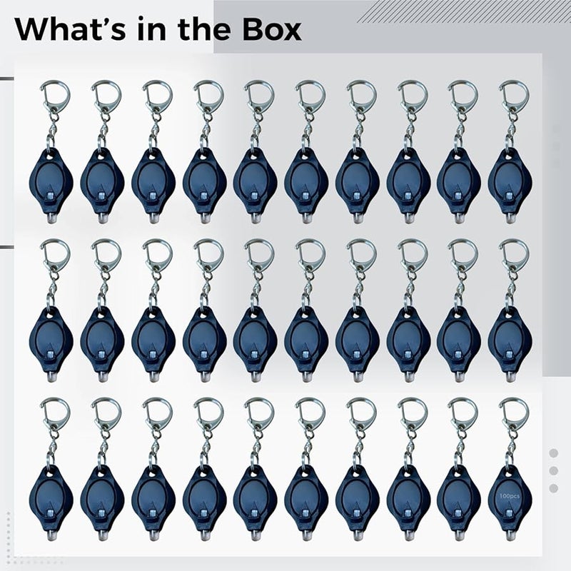 Black Mini Flashlight 100 LED Keychain Portable 3 3 Inch Emergency Light - Image 4