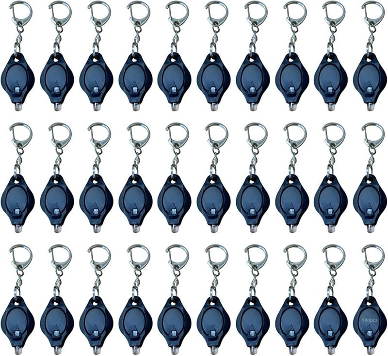 Black Mini Flashlight 100 LED Keychain Portable 3 3 Inch Emergency Light - Image 2