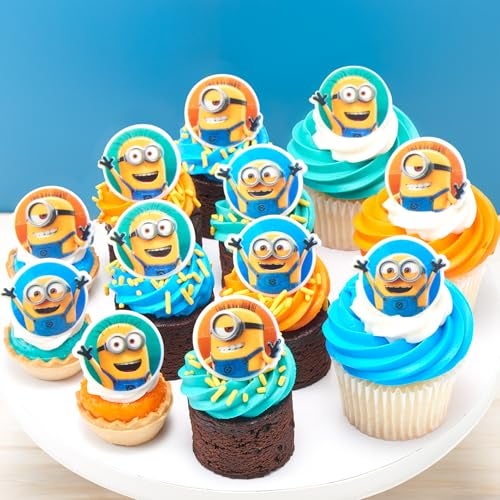 DecoPac Minions Cupcake Rings, 24 Despicable Me™ Cupcake Decorations, Phil, Carl and Bob - 24 Pack - Image 4