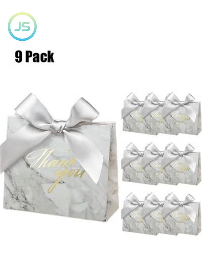 جي أس 9 حقيبة شكر للهدايا، مع 4.6 × 1.8 × 3.9 إنش حقيبة هدايا صغيرة مع شريط قوس، ورقة حقيبة الحفلات المفضلة حقيبة هدايا ضخمة لحمام الأطفال، الزفاف، الحفلة المفضلة، عيد الميلاد - Image 1