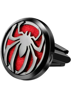 mEssentials Wild Essentials Black Chrome Spider Essential Oil Car Vent Diffuser, Stainless Steel Locket Pendant With 8 Color Refill Pads, Customizable Color Changing Air Freshener for Aromatherapy 