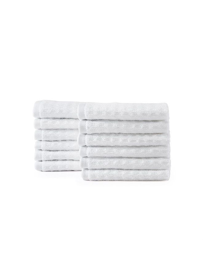 TOMMY Bahama Washcloth Set, Highly Absorbent Cotton Bathroom Decor, Low Linting & Fade Resistant (Northern Pacific White, 12 Piece) - Image 5
