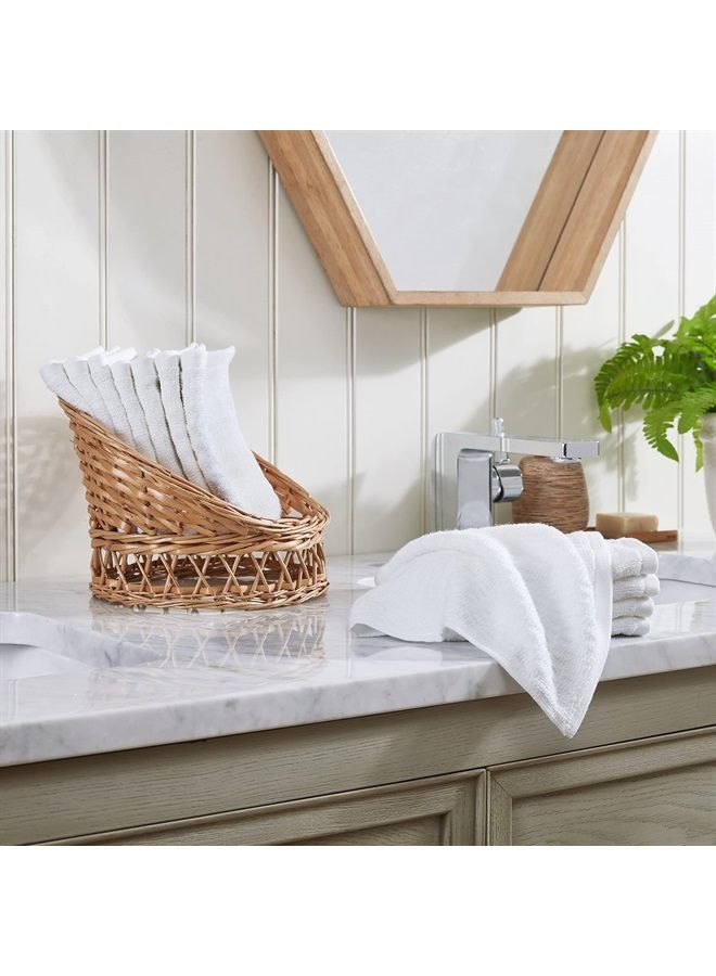 TOMMY Bahama Washcloth Set, Highly Absorbent Cotton Bathroom Decor, Low Linting & Fade Resistant (Northern Pacific White, 12 Piece) - Image 2