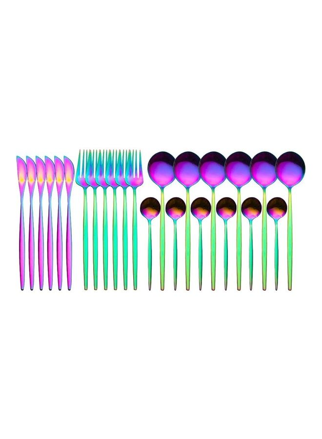 NIBEMINENT 24-Piece Tableware Cutlery Set Multicolour
