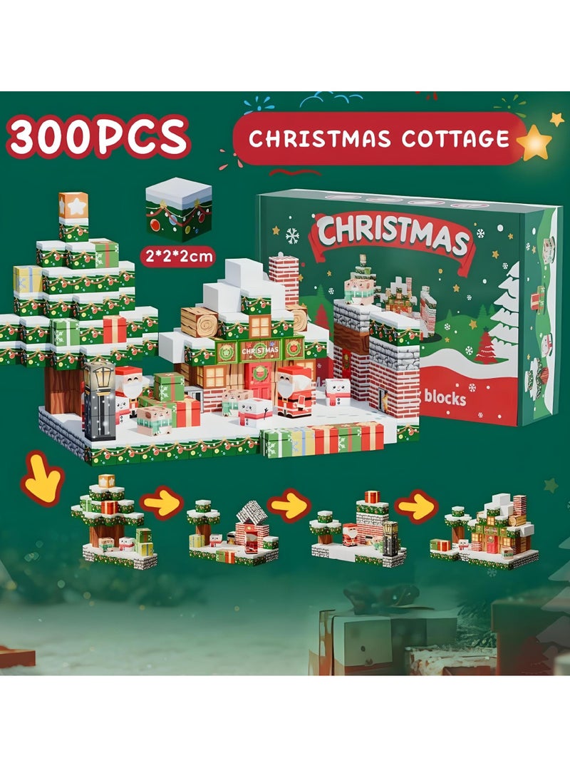 NIBEMINENT Magnetic Building Blocks - 300 Pieces Magnetic Building Blocks, Christmas Magnetic Building Blocks, STEM Toddler Toys, Construction Toys for Kids Ages 3+, Christmas Birthday Gifts for Boys and Girls