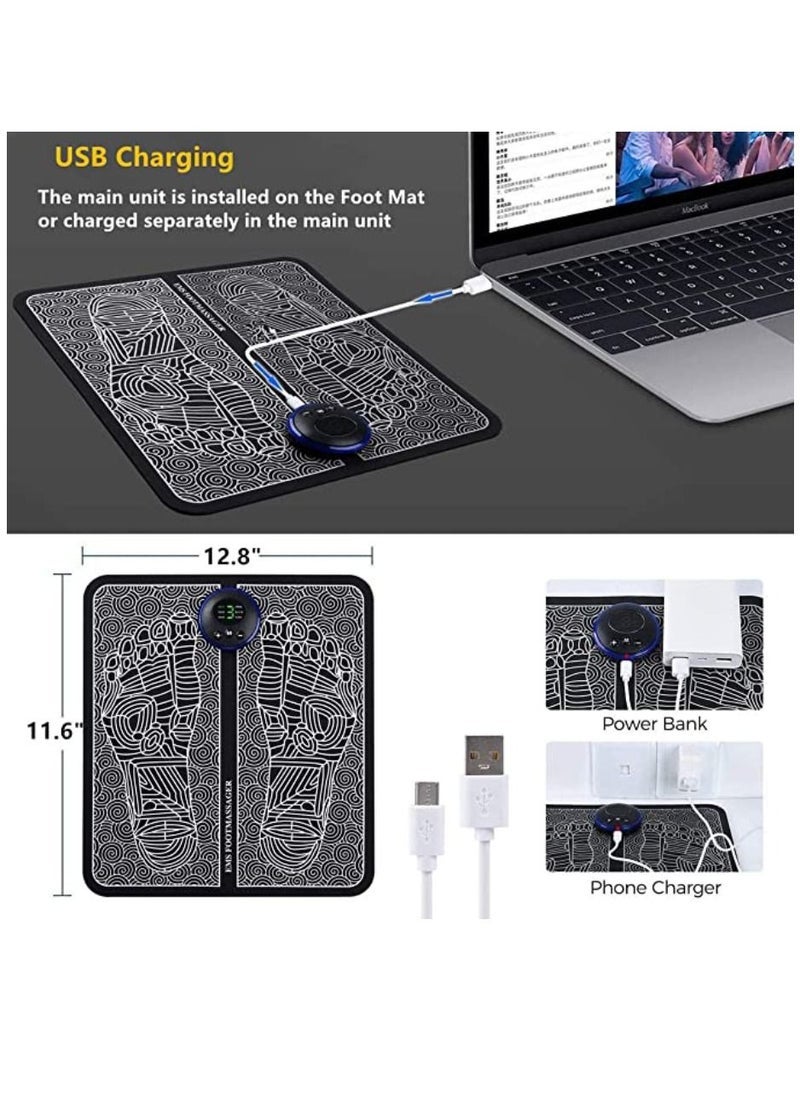 إلترازون USB Rechargeable EMS Foot Massager – Portable Electric Muscle Stimulator for Foot Pain Relief, Circulation Boost & Relaxation, Foldable Mat Design for Home, Office & Travel Use - Image 2