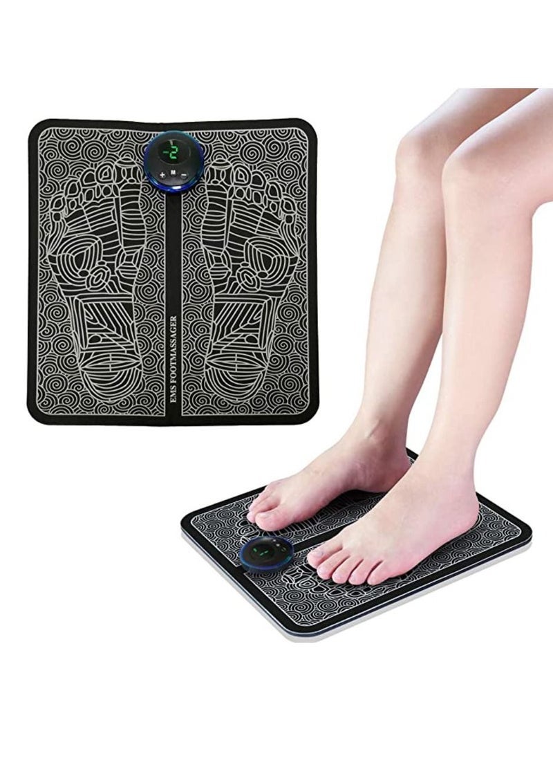 إلترازون USB Rechargeable EMS Foot Massager – Portable Electric Muscle Stimulator for Foot Pain Relief, Circulation Boost & Relaxation, Foldable Mat Design for Home, Office & Travel Use - Image 1