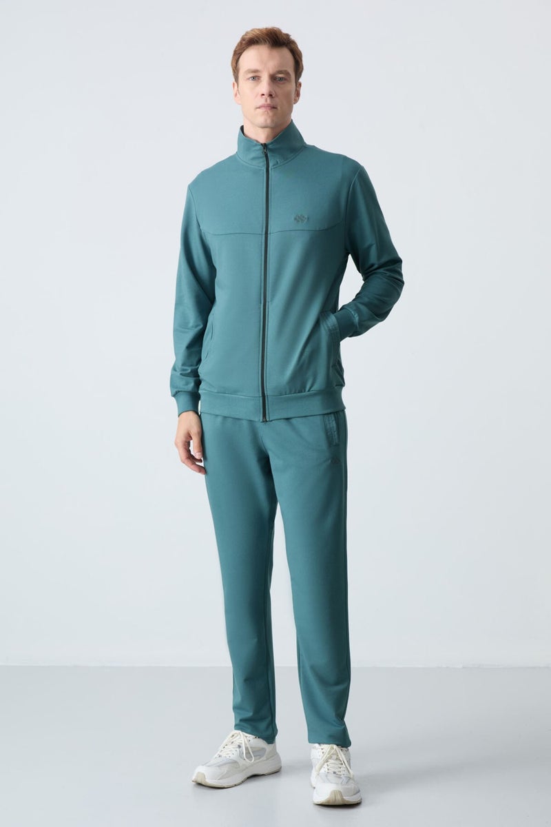 Tommy Life Forest Green Cotton Thick Soft Texture Comfort Fit Basic Men's Tracksuit - 85260  - Image 1