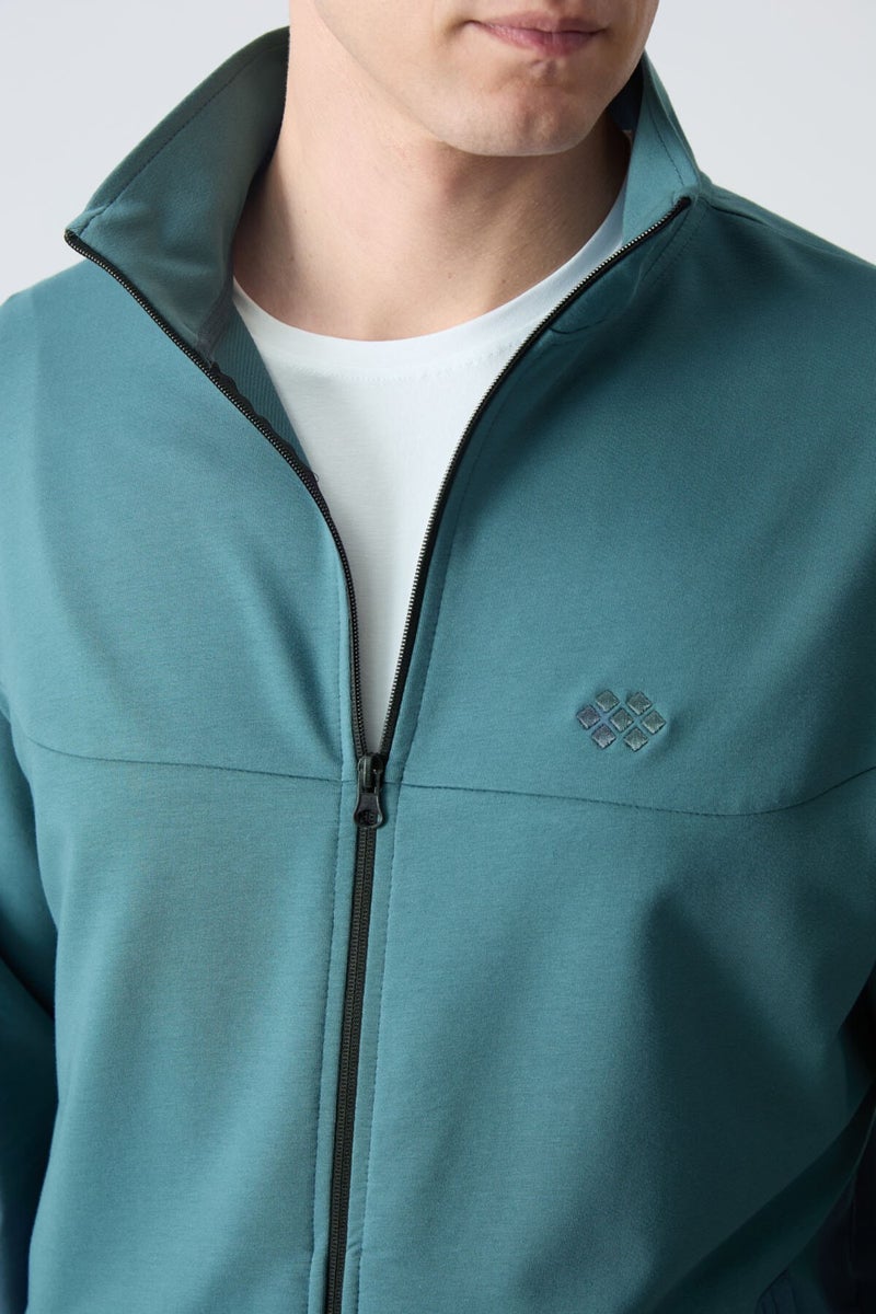 Tommy Life Forest Green Cotton Thick Soft Texture Comfort Fit Basic Men's Tracksuit - 85260  - Image 4