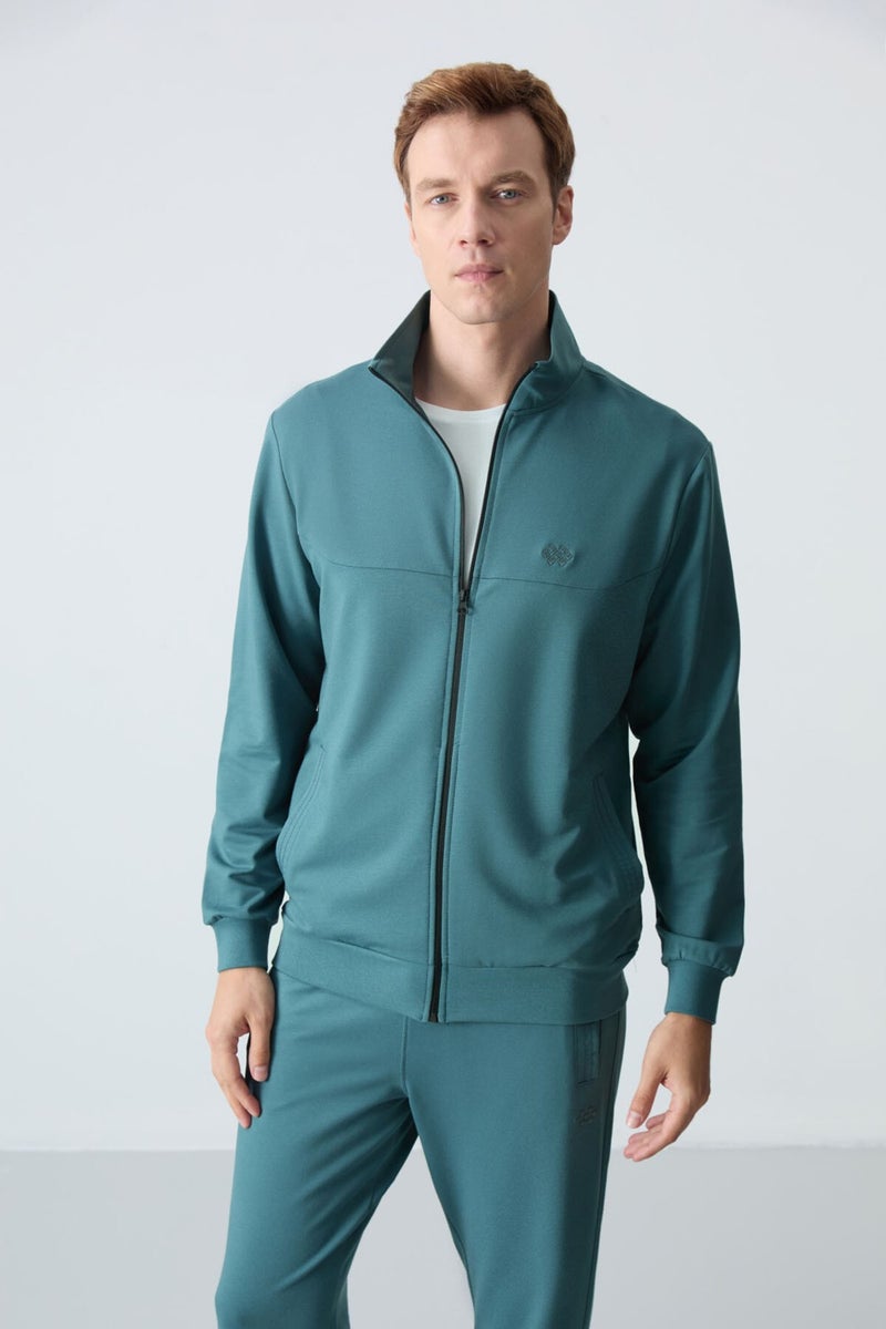 Tommy Life Forest Green Cotton Thick Soft Texture Comfort Fit Basic Men's Tracksuit - 85260  - Image 2