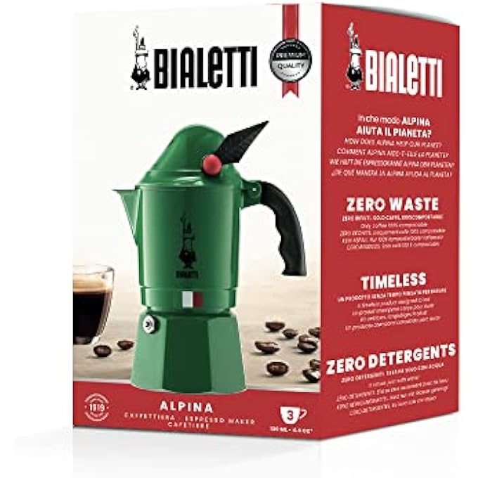 بياليتي موكا ألبينا، إصدارات محدودة، عبوة من 3 أكواب، لون أخضر - Image 4