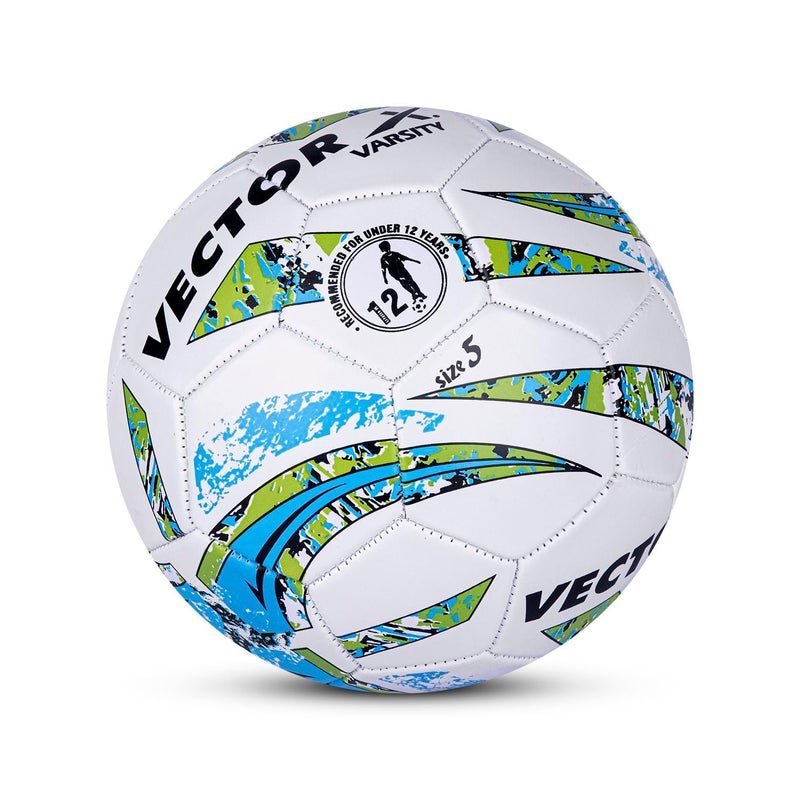 Vector X Varsity PVC Machine Stitched Football - Size 5 - White-Blue - Image 5