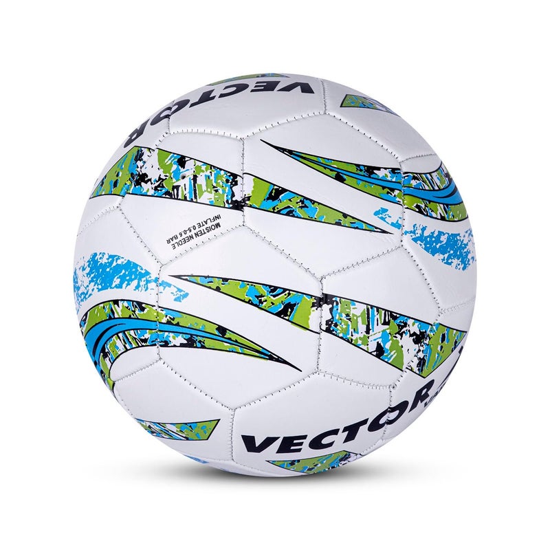 Vector X Varsity PVC Machine Stitched Football - Size 5 - White-Blue - Image 4