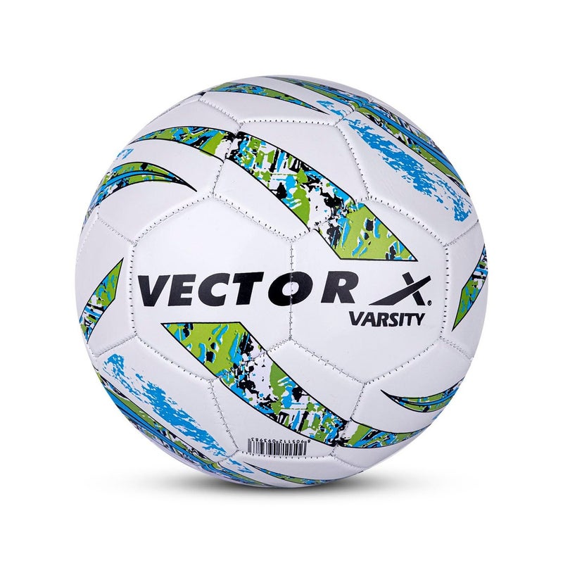 Vector X Varsity PVC Machine Stitched Football - Size 5 - White-Blue - Image 1