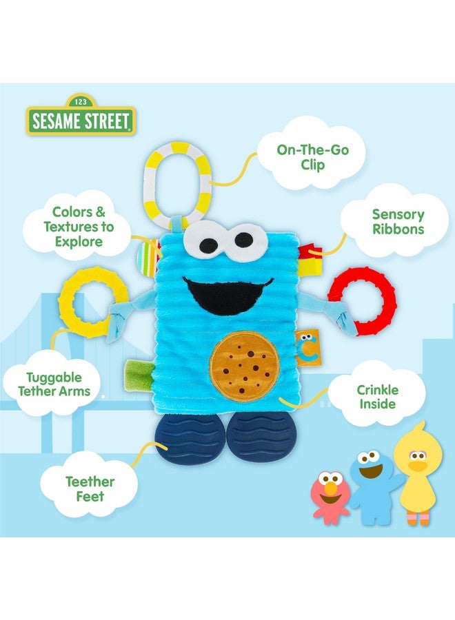 Kids Preferred لعبة حسية محشوة من كوكو مونستر من شارع السمسم للأطفال المفضلين للجر والوسم للمواليد الجدد - Image 3