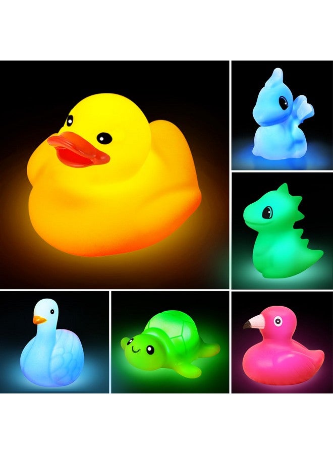 AMENON 6 Pack 3.5" Large Easter Eggs Filled with Light Up Animal Floating Bath Toys, Plastic Easter Eggs with Dinosaur, Duck Toys Inside for Kids Toddlers Easter Basket Stuffers Fillers Gift Party Favors - Image 2