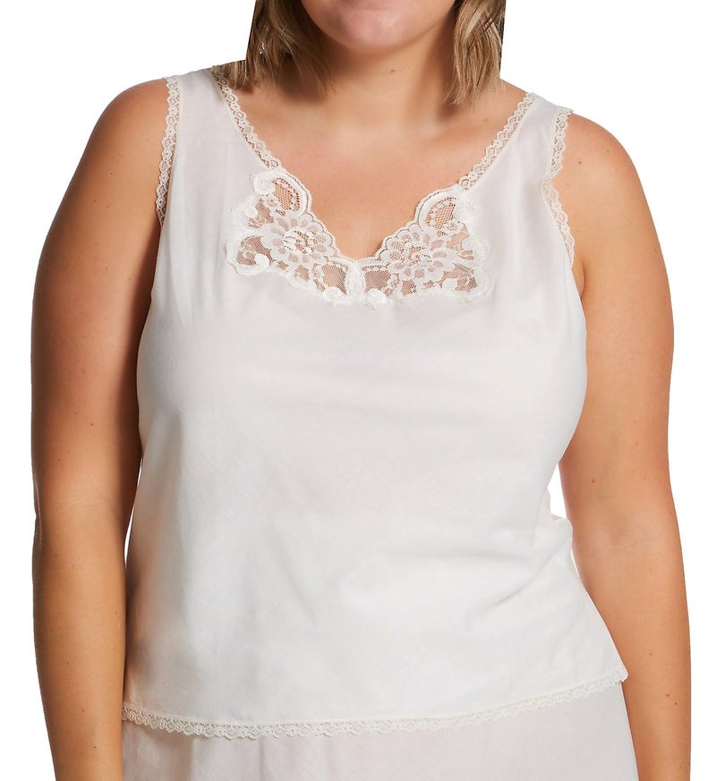 Shadowline Women's Plus Cotton Batiste Camisole, 4536X, Ivory, 46 - Image 2
