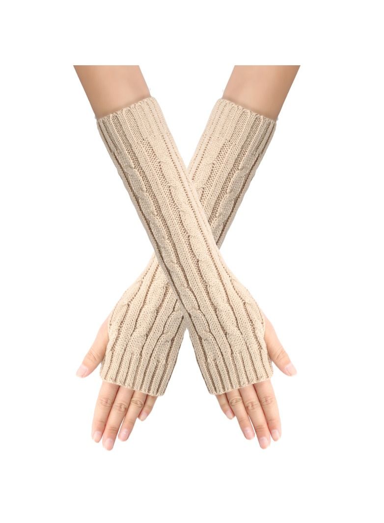 Loquat Fingerless Cotton Polyester Gloves Sleeves 
