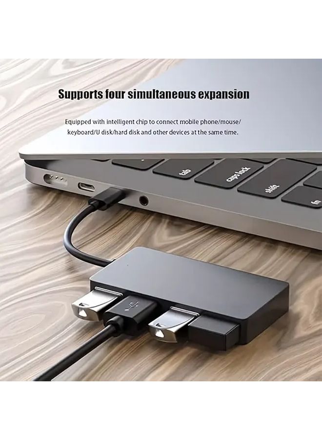 1 قطعة، محور USB 3.0 4 في 1، فائق النحافة والاكتناز، محطة شحن سريع، متوافق مع USB C وUSB A، قابس وتشغيل، محول متعدد المنافذ لأجهزة الكمبيوتر المحمولة والهواتف الذكية والأجهزة اللوحية وأجهزة الكمبيوتر المكتبية والمنزل والمكتب. - Image 5