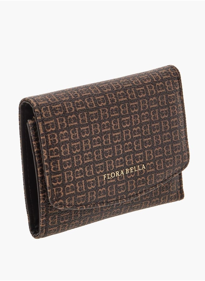 Flora Bella By Shoexpress Womens Textured Tri-Fold Wallet With Button Closure  - Image 3