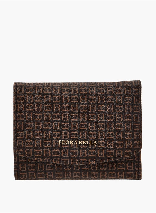 Flora Bella By Shoexpress Womens Textured Tri-Fold Wallet With Button Closure  - Image 1