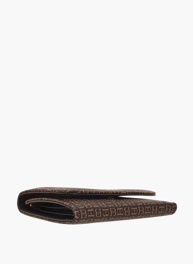 Flora Bella By Shoexpress Womens Textured Tri-Fold Wallet With Button Closure